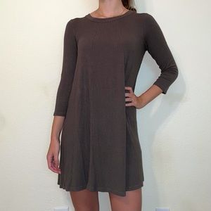 LUSH Army Green Dress with Keyhole Back